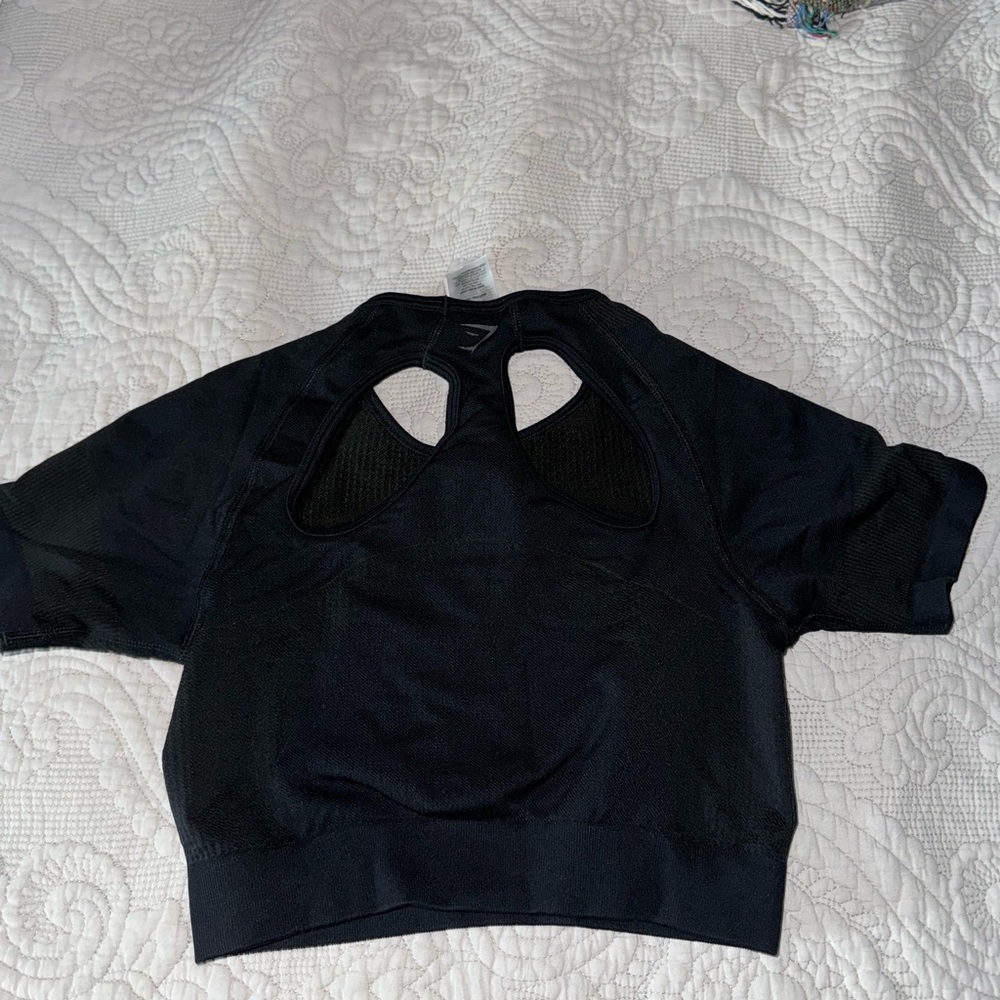 5- ULTRA SEAMLESS GYMSHARK CROP TOPS- BLACK, BLUE, PINK, TEAL, & ORANGE MEDIUM - Picture 3 of 15